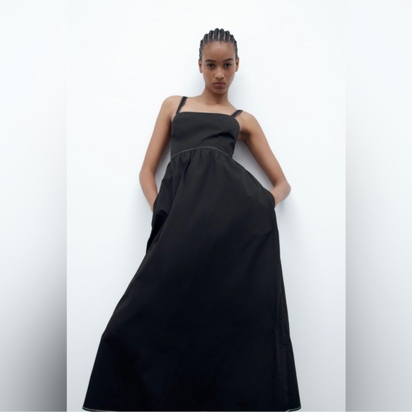 NWT Zara black point dress - Picture 6 of 10